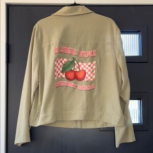 Women's Long Sleeve Top with Cherry Print